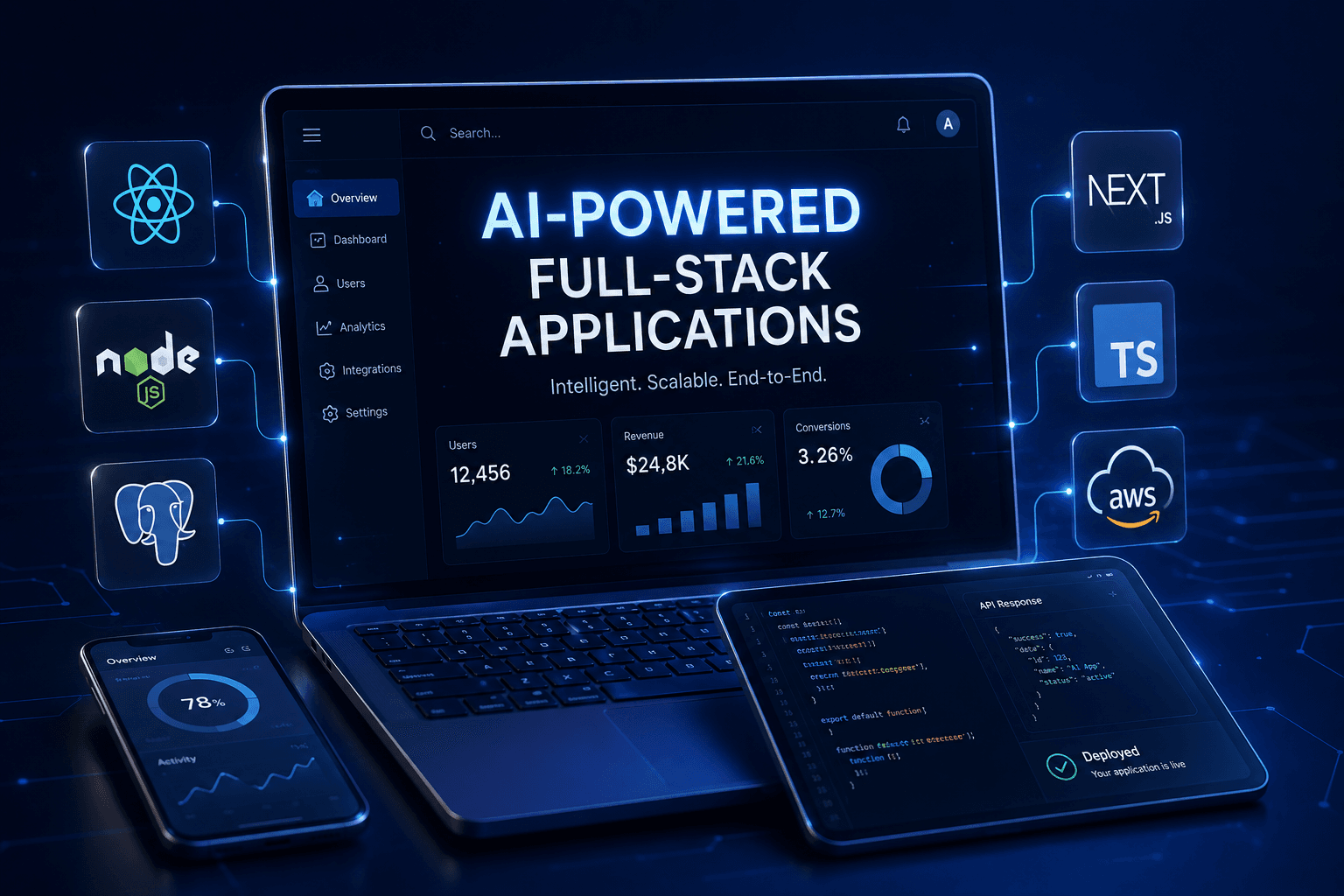 Futuristic AI hardware concept representing custom intelligent applications
